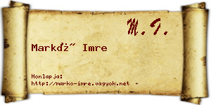 Markó Imre névjegykártya