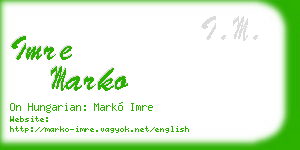 imre marko business card